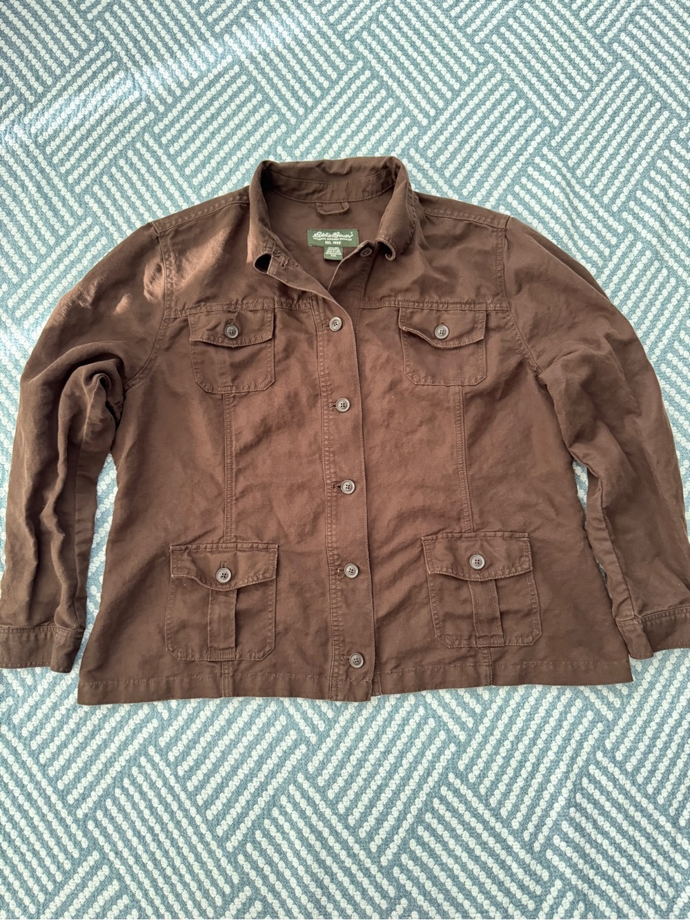 Eddie Bauer Brown Button-Front Utility Jacket